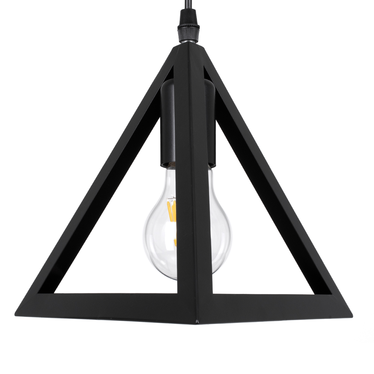 GloboStar® TRIANGLE 00611 Μοντέρνο Κρεμαστό Φωτιστικό Οροφής Δίφωτο Μαύρο Μεταλλικό Πλέγμα Μ60 x Π22 x Y130cm - Image 8