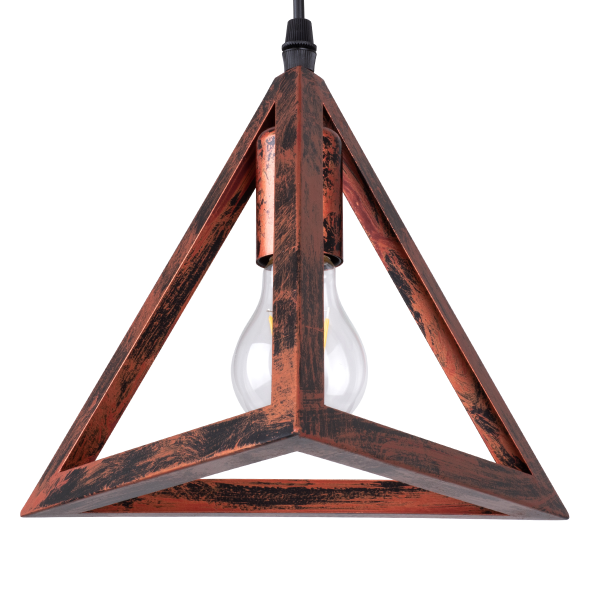 GloboStar® TRIANGLE 00618 Μοντέρνο Κρεμαστό Φωτιστικό Οροφής Τρίφωτο Χάλκινο Μεταλλικό Πλέγμα Φ49 x Y130cm - Image 7