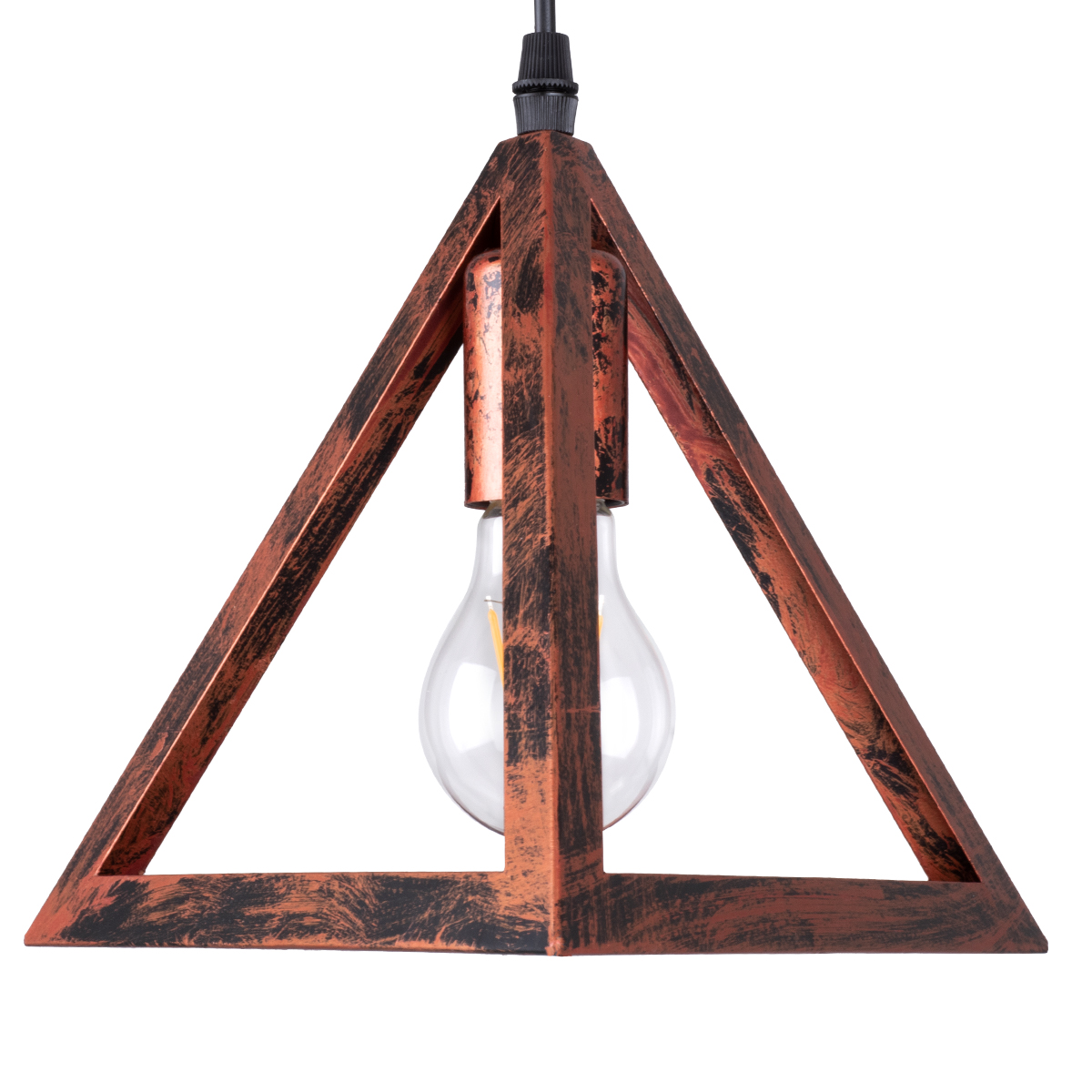 GloboStar® TRIANGLE 00618 Μοντέρνο Κρεμαστό Φωτιστικό Οροφής Τρίφωτο Χάλκινο Μεταλλικό Πλέγμα Φ49 x Y130cm - Image 8
