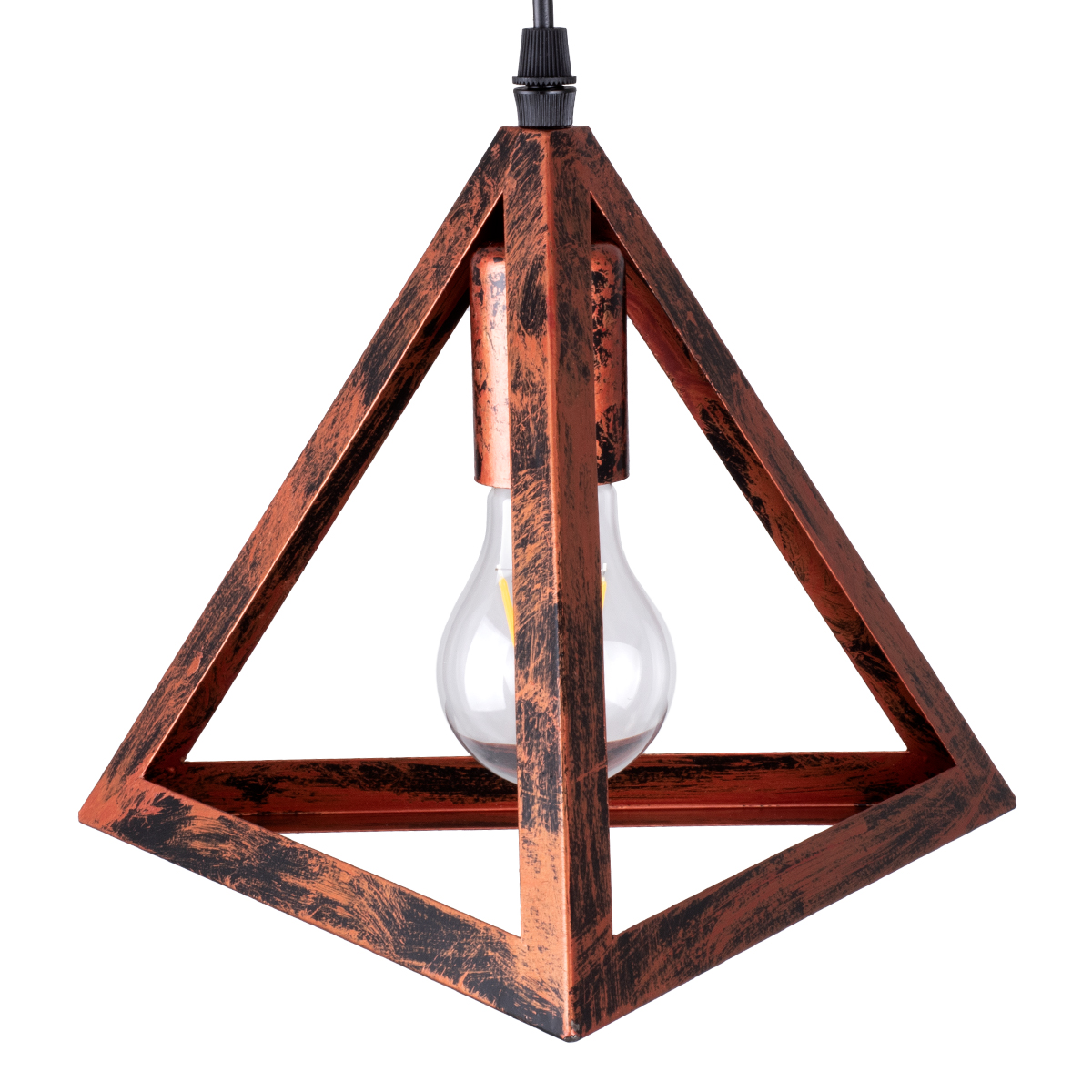 GloboStar® TRIANGLE 00618 Μοντέρνο Κρεμαστό Φωτιστικό Οροφής Τρίφωτο Χάλκινο Μεταλλικό Πλέγμα Φ49 x Y130cm - Image 9
