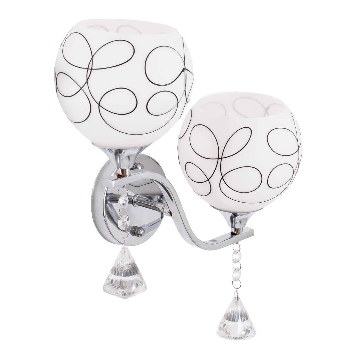 GloboStar® CANTER 00635 Μοντέρνο Φωτιστικό Τοίχου Απλίκα Δίφωτο Μεταλλικό με Διάφανο Γυαλί Μ32 x Π15 x Υ40cm - Image 5