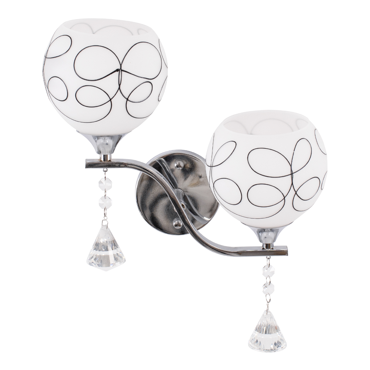 GloboStar® CANTER 00635 Μοντέρνο Φωτιστικό Τοίχου Απλίκα Δίφωτο Μεταλλικό με Διάφανο Γυαλί Μ32 x Π15 x Υ40cm - Image 6