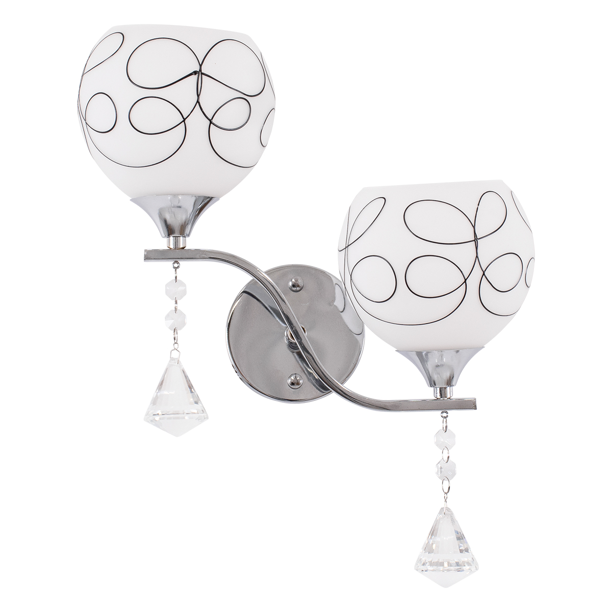 GloboStar® CANTER 00635 Μοντέρνο Φωτιστικό Τοίχου Απλίκα Δίφωτο Μεταλλικό με Διάφανο Γυαλί Μ32 x Π15 x Υ40cm - Image 7