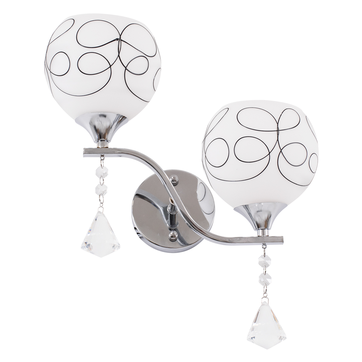GloboStar® CANTER 00635 Μοντέρνο Φωτιστικό Τοίχου Απλίκα Δίφωτο Μεταλλικό με Διάφανο Γυαλί Μ32 x Π15 x Υ40cm - Image 8