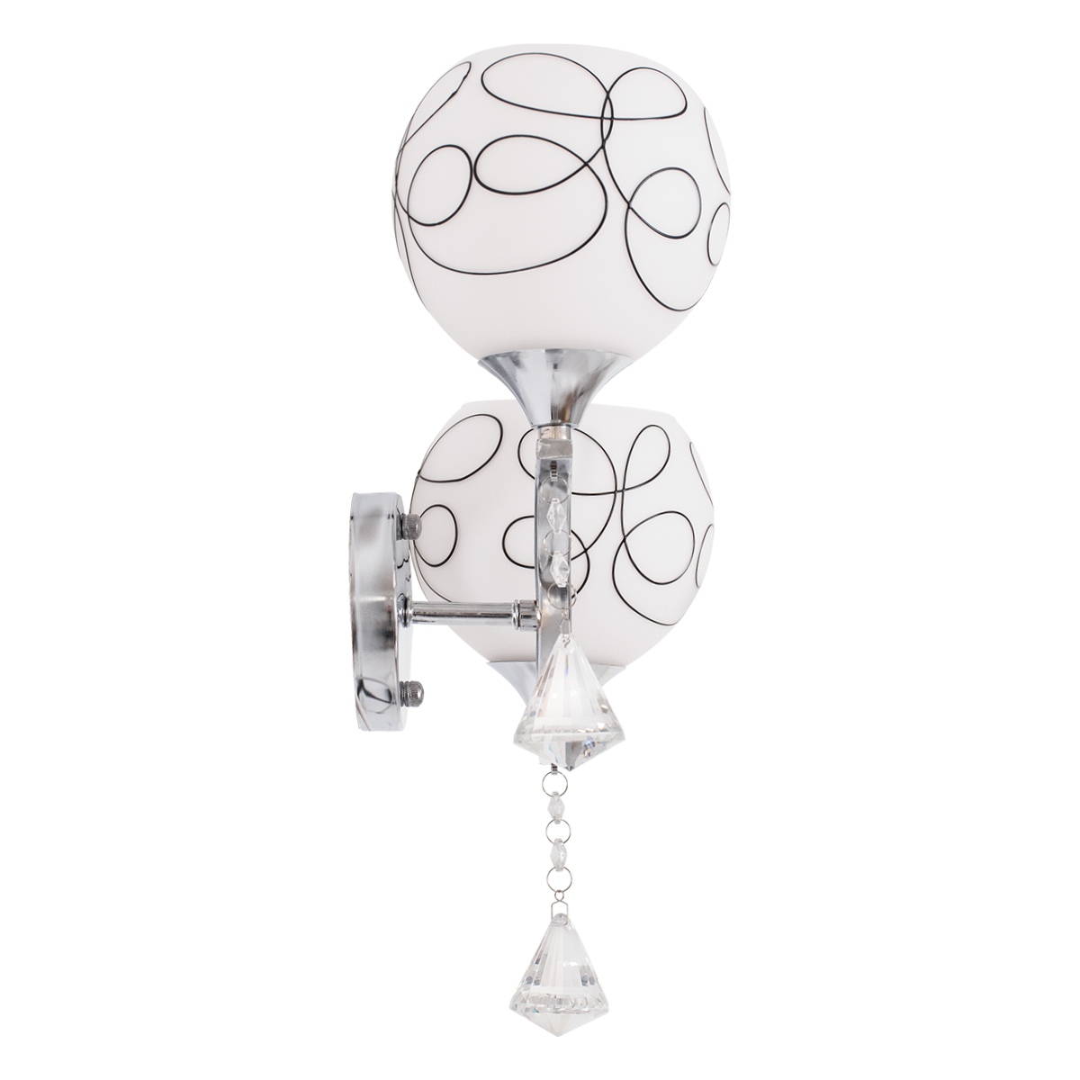 GloboStar® CANTER 00635 Μοντέρνο Φωτιστικό Τοίχου Απλίκα Δίφωτο Μεταλλικό με Διάφανο Γυαλί Μ32 x Π15 x Υ40cm - Image 9