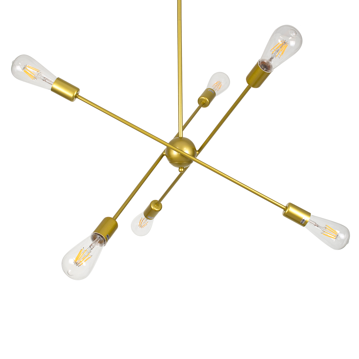 GloboStar® ZANE 00786 Μοντέρνο Φωτιστικό Οροφής Πολύφωτο Χρυσό Μεταλλικό Ράγα Φ70 x Y100cm - Image 4