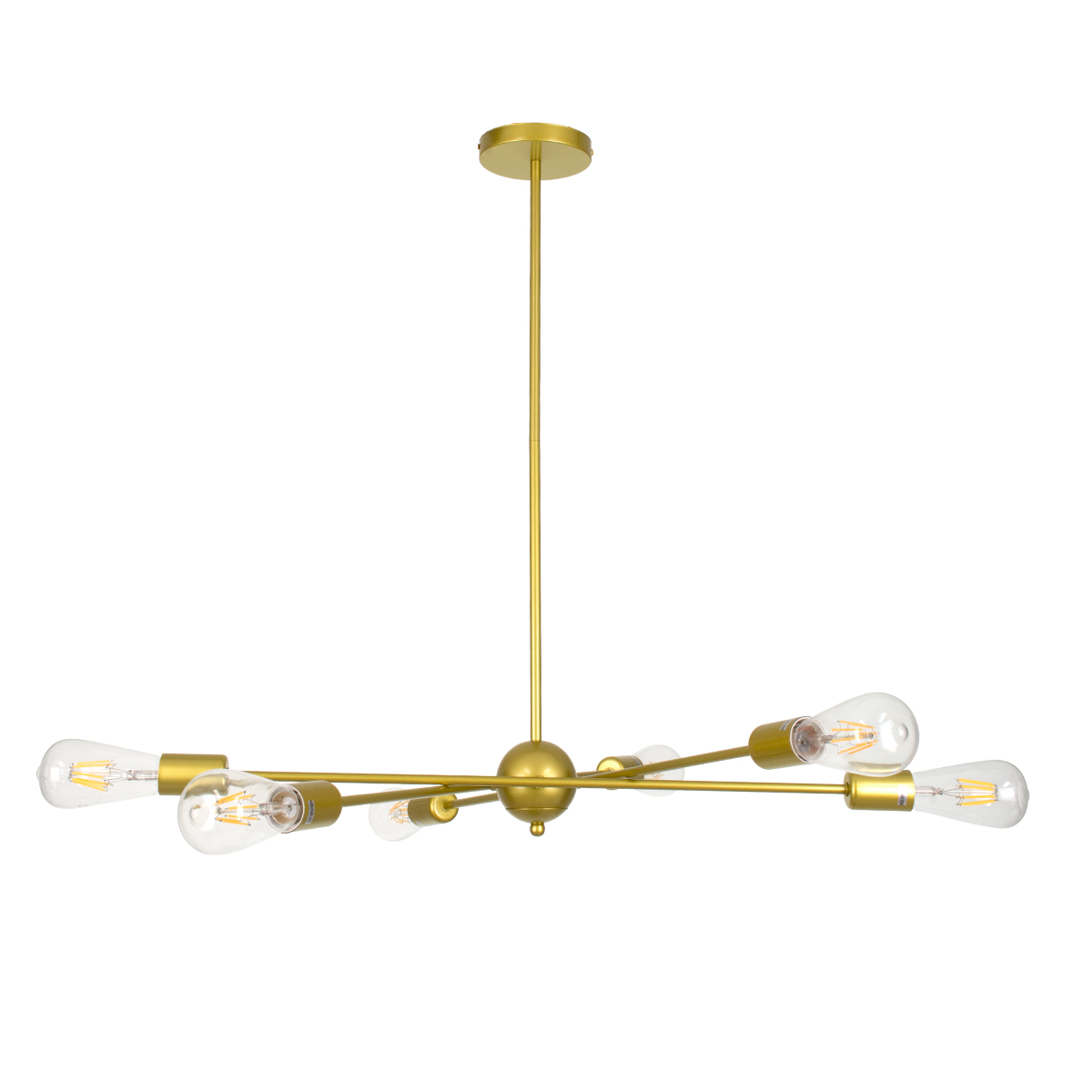 GloboStar® ZANE 00786 Μοντέρνο Φωτιστικό Οροφής Πολύφωτο Χρυσό Μεταλλικό Ράγα Φ70 x Y100cm - Image 5