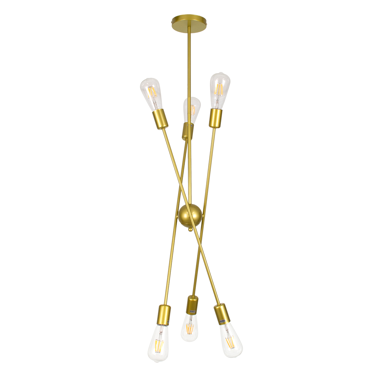 GloboStar® ZANE 00786 Μοντέρνο Φωτιστικό Οροφής Πολύφωτο Χρυσό Μεταλλικό Ράγα Φ70 x Y100cm - Image 6