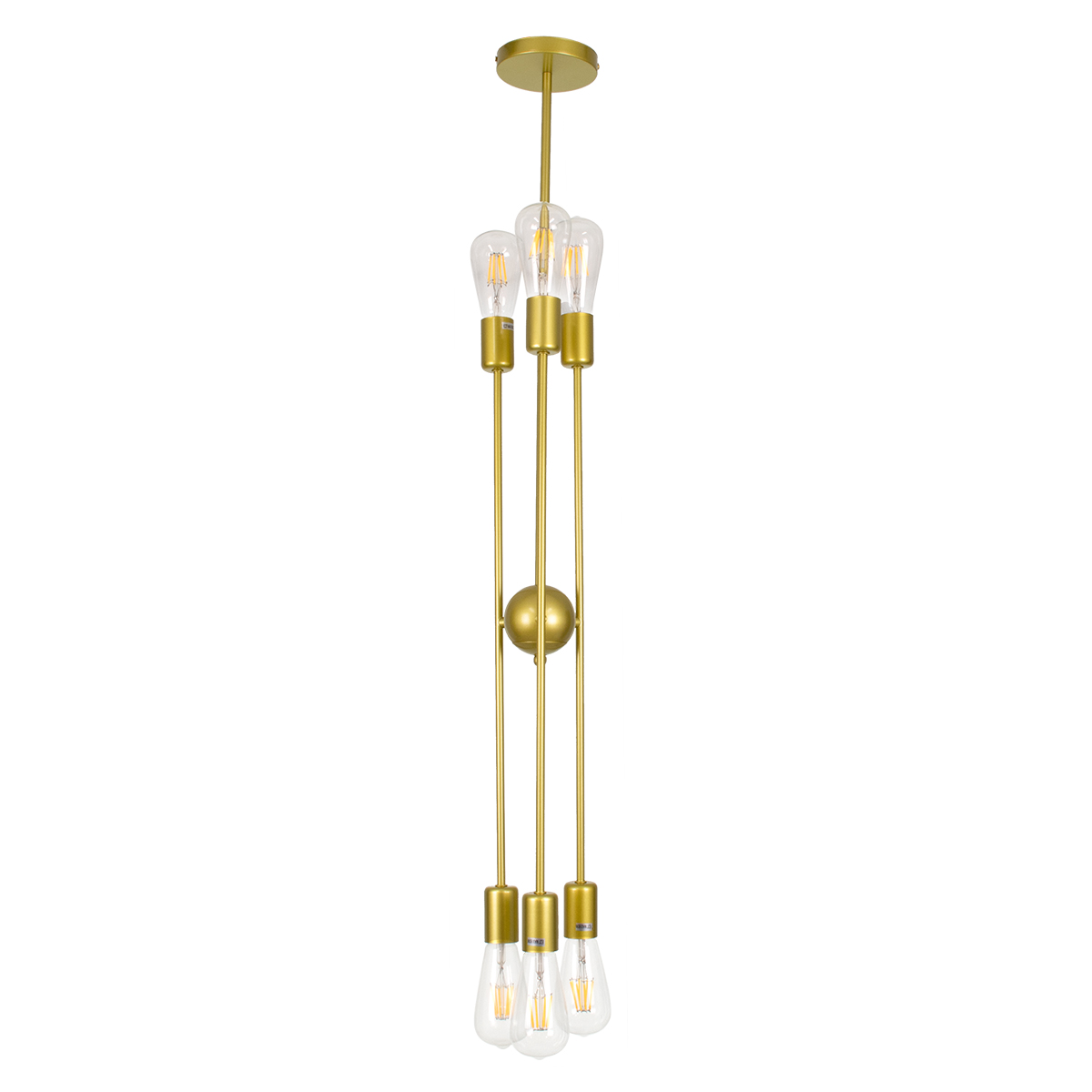 GloboStar® ZANE 00786 Μοντέρνο Φωτιστικό Οροφής Πολύφωτο Χρυσό Μεταλλικό Ράγα Φ70 x Y100cm - Image 7