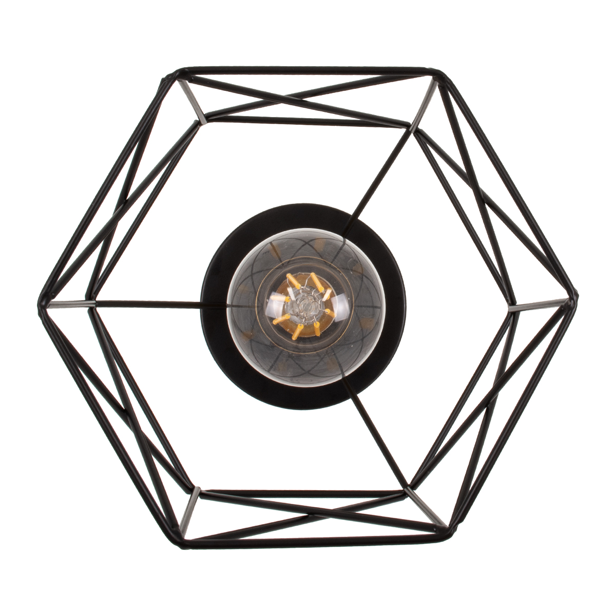 GloboStar® TRON 00792 Μοντέρνο Φωτιστικό Οροφής Μονόφωτο Μαύρο - Χρυσό Μεταλλικό Πλέγμα Φ18 x Y19.5cm - Image 8