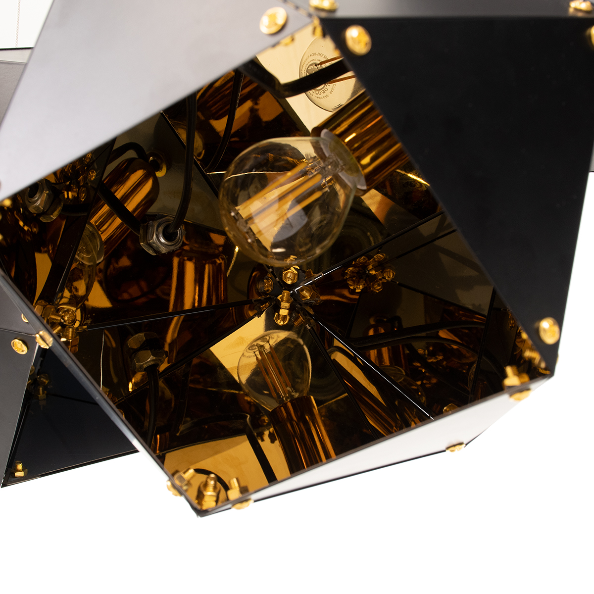GloboStar® WELLES Replica 00797 Μοντέρνο Κρεμαστό Φωτιστικό Οροφής Πολύφωτο Μεταλλικό Μαύρο Χρυσό Μ98 x Π32 x Υ30cm - Image 7