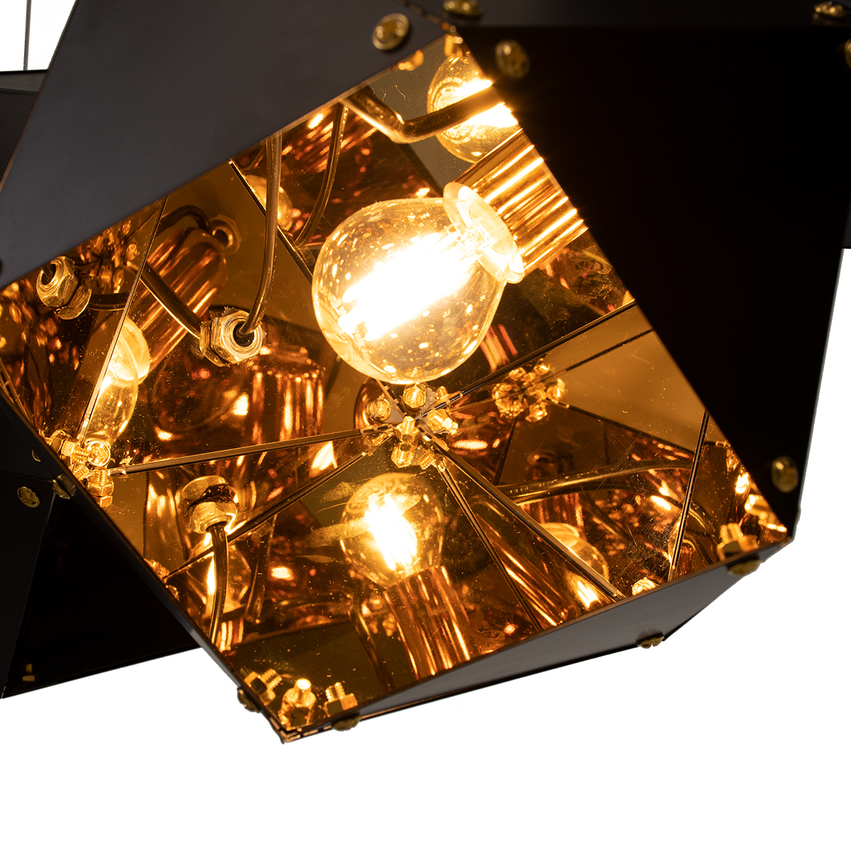 GloboStar® WELLES Replica 00797 Μοντέρνο Κρεμαστό Φωτιστικό Οροφής Πολύφωτο Μεταλλικό Μαύρο Χρυσό Μ98 x Π32 x Υ30cm - Image 8