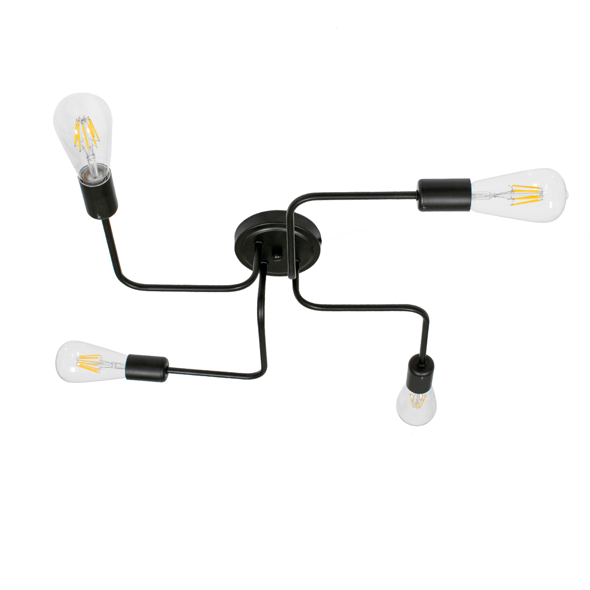 GloboStar® LIBERTA 00838 Μοντέρνο Φωτιστικό Οροφής Πολύφωτο Μαύρο Μεταλλικό Μ44.5 x Π44.5 x Υ12cm - Image 4