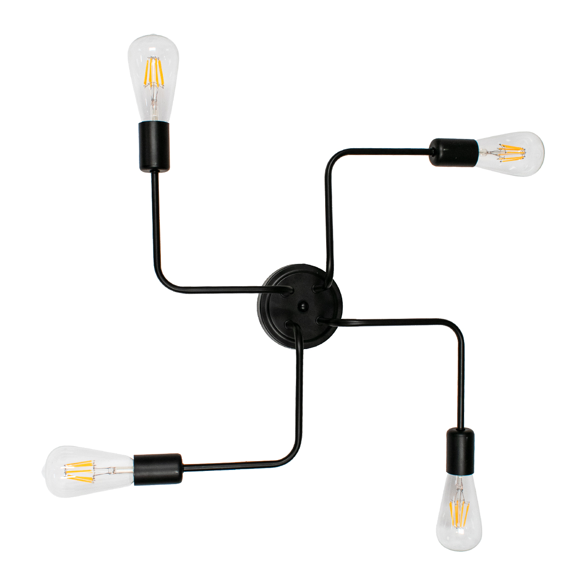 GloboStar® LIBERTA 00838 Μοντέρνο Φωτιστικό Οροφής Πολύφωτο Μαύρο Μεταλλικό Μ44.5 x Π44.5 x Υ12cm - Image 5