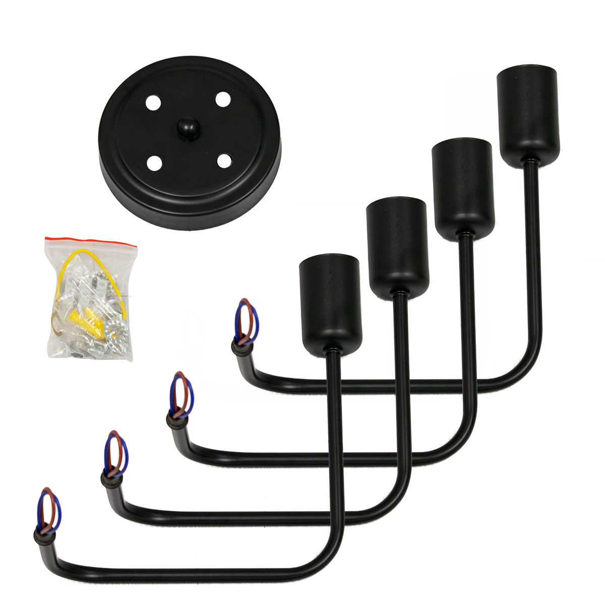 GloboStar® LIBERTA 00838 Μοντέρνο Φωτιστικό Οροφής Πολύφωτο Μαύρο Μεταλλικό Μ44.5 x Π44.5 x Υ12cm - Image 9