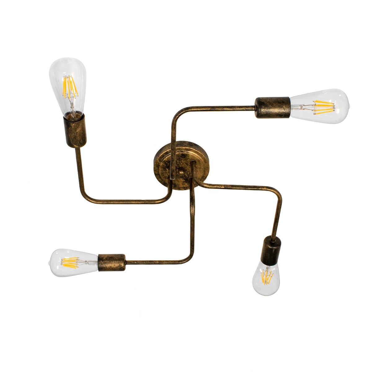 GloboStar® LIBERTA 00839 Μοντέρνο Φωτιστικό Οροφής Πολύφωτο Χάλκινο Σκουριά Μ44.5 x Π44.5 x Υ12cm - Image 4