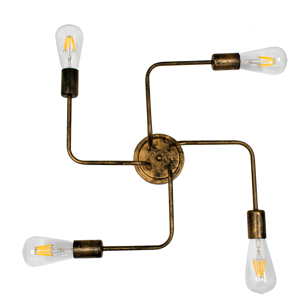 GloboStar® LIBERTA 00839 Μοντέρνο Φωτιστικό Οροφής Πολύφωτο Χάλκινο Σκουριά Μ44.5 x Π44.5 x Υ12cm - Image 5