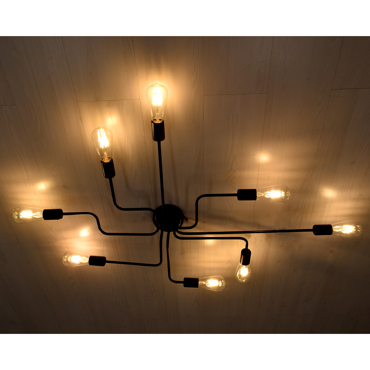 GloboStar® LIBERTA 00840 Μοντέρνο Φωτιστικό Οροφής Πολύφωτο Μαύρο Μεταλλικό Μ102 x Π72 x Υ10.5cm - Image 3