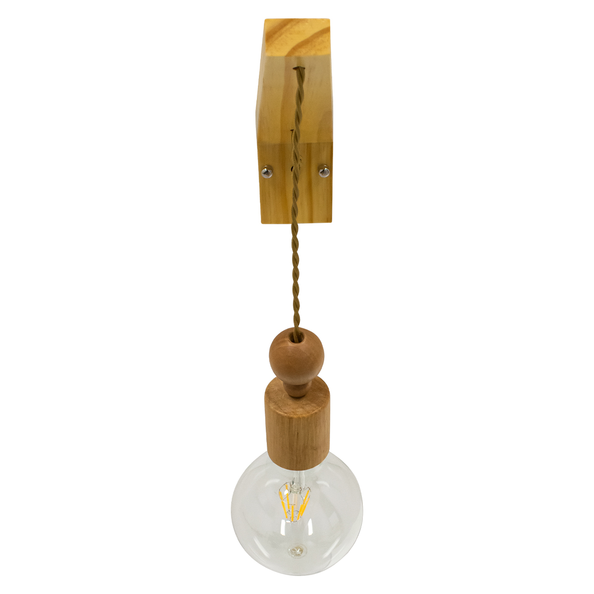 GloboStar® NOVO 00885 Vintage Φωτιστικό Τοίχου Απλίκα Μονόφωτο Μπεζ Ξύλινο με Σχοινί Μ7 x Π27 x Υ29-65cm - Image 4