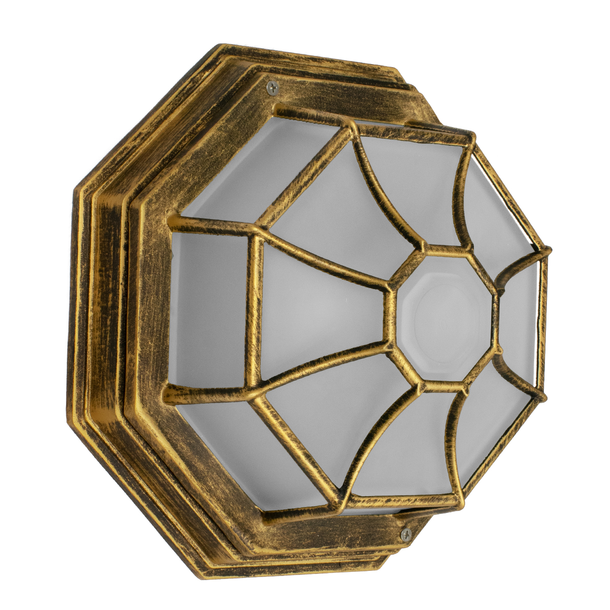 GloboStar® RUBY 00914 Vintage Μεταλλικό Φωτιστικό Πλαφονιέρα Οροφής - Απλίκα Τοίχου από Αλουμίνιο με Ντουί E27 Μονόφωτο Μπρούτζινο Σκουριά με Γαλακτερό Γυαλί Μ27 x Π27 x Υ12cm - Image 4