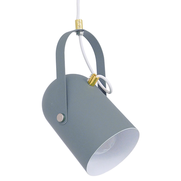 GloboStar® HAZEL 00925 Μοντέρνο Κρεμαστό Φωτιστικό Οροφής Μονόφωτο Γκρι Ματ με Χρυσές Λεπτομέρειες Μεταλλικό Φ12 x Υ27cm