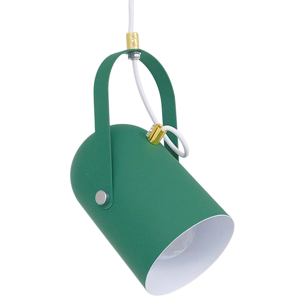 GloboStar® HAZEL 00928 Μοντέρνο Κρεμαστό Φωτιστικό Οροφής Μονόφωτο Σκούρο Πράσινο Ματ με Χρυσές Λεπτομέρειες Μεταλλικό Φ12 x Υ27cm