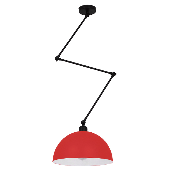 GloboStar® LOTUS RED 00938 Μοντέρνο Φωτιστικό Οροφής Μονόφωτο Κόκκινο Ματ Μεταλλικό Καμπάνα Φ30 x Y21cm