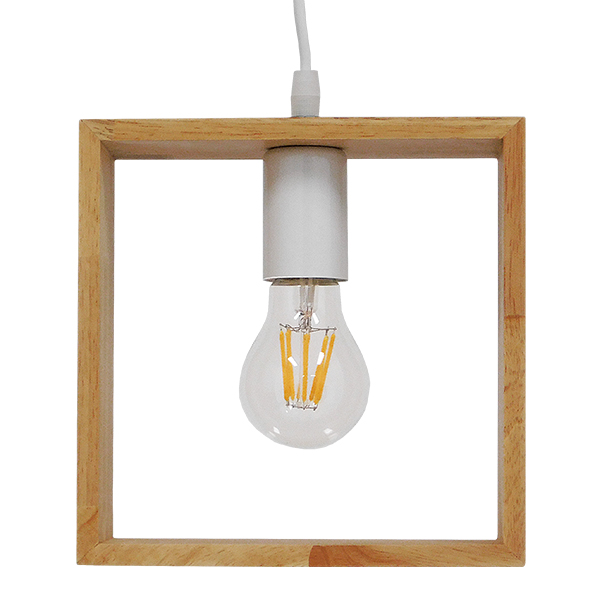 GloboStar® ELISE 01428 Μοντέρνο Κρεμαστό Φωτιστικό Οροφής Μονόφωτο Μπεζ Ξύλινο Δρυς Μ20 x Π8 x Υ23cm - Image 3