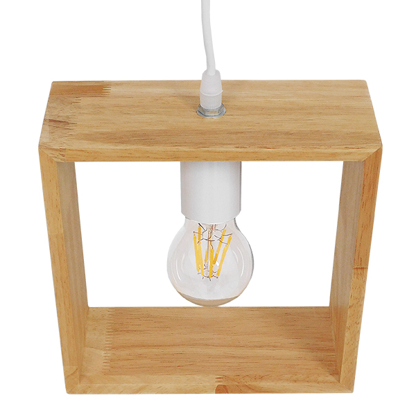 GloboStar® ELISE 01428 Μοντέρνο Κρεμαστό Φωτιστικό Οροφής Μονόφωτο Μπεζ Ξύλινο Δρυς Μ20 x Π8 x Υ23cm - Image 4