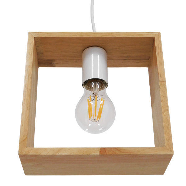 GloboStar® ELISE 01428 Μοντέρνο Κρεμαστό Φωτιστικό Οροφής Μονόφωτο Μπεζ Ξύλινο Δρυς Μ20 x Π8 x Υ23cm - Image 5