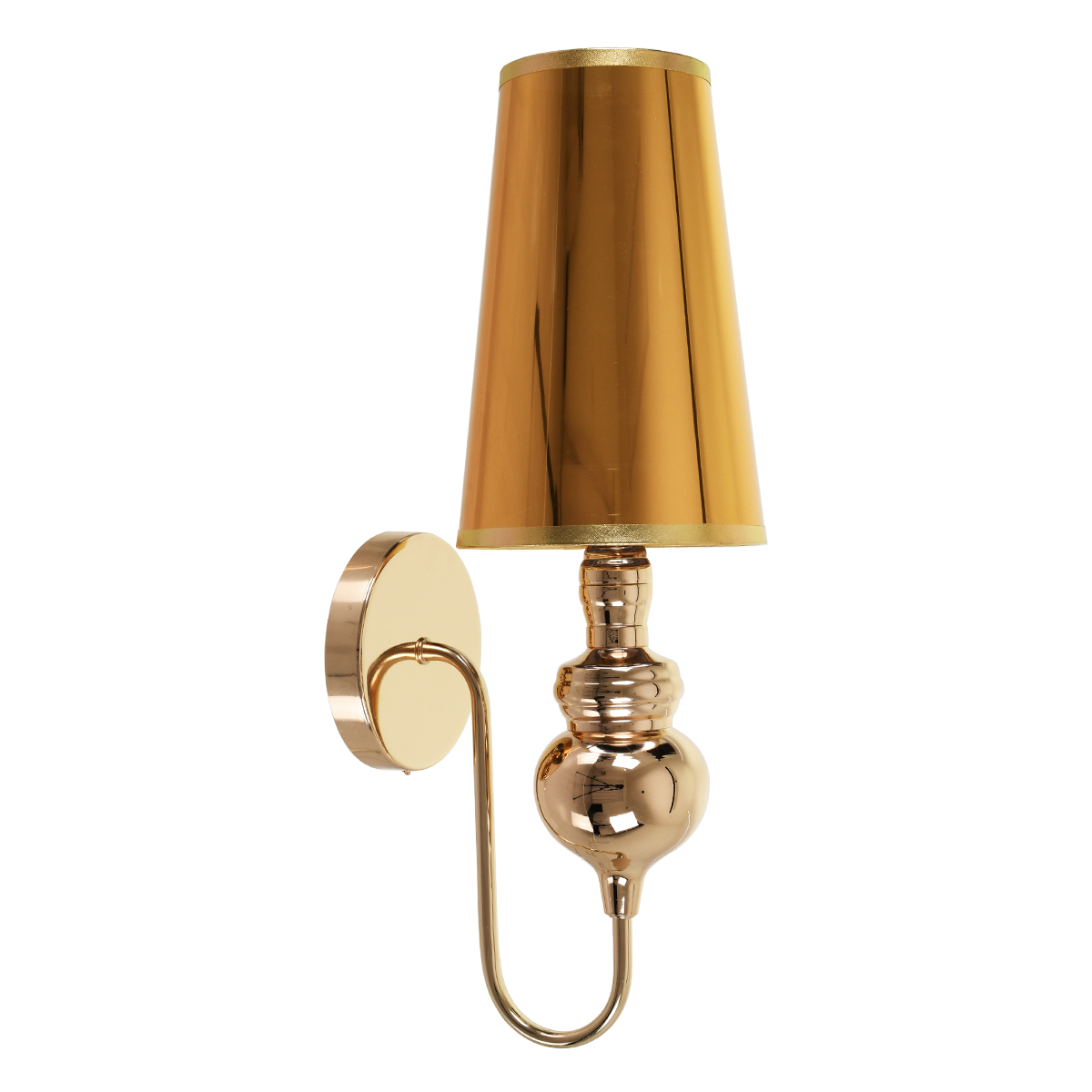 GloboStar® LAURA 01497 Μοντέρνο Φωτιστικό Τοίχου Απλίκα Μονόφωτο Μεταλλικό Χρυσό Φ15 x Μ15 x Π21 x Y48cm - Image 4