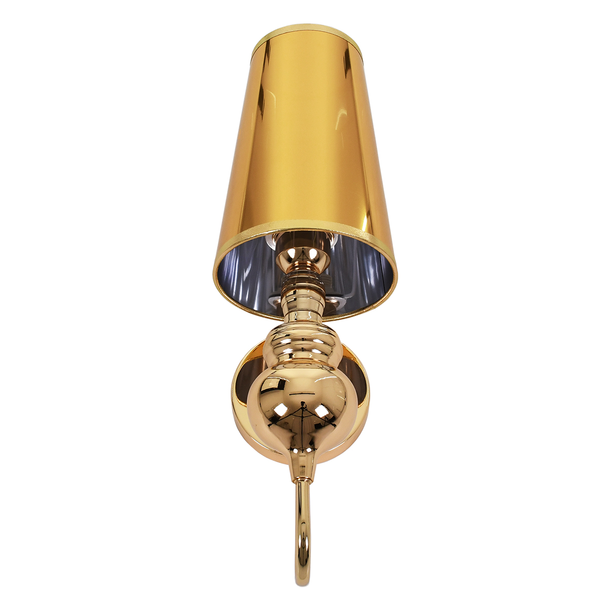 GloboStar® LAURA 01497 Μοντέρνο Φωτιστικό Τοίχου Απλίκα Μονόφωτο Μεταλλικό Χρυσό Φ15 x Μ15 x Π21 x Y48cm - Image 5