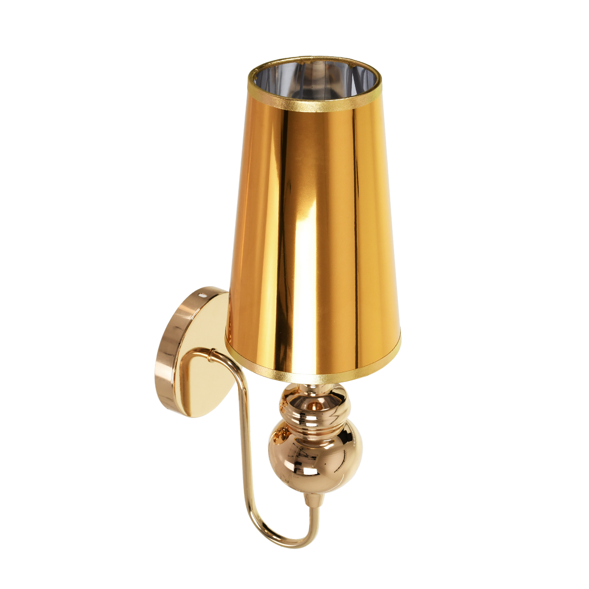 GloboStar® LAURA 01497 Μοντέρνο Φωτιστικό Τοίχου Απλίκα Μονόφωτο Μεταλλικό Χρυσό Φ15 x Μ15 x Π21 x Y48cm - Image 6