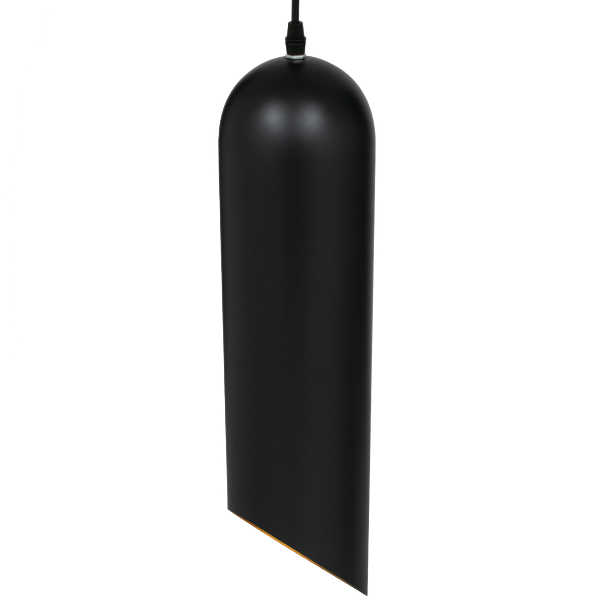 GloboStar® CARSON 01528 Μοντέρνο Κρεμαστό Φωτιστικό Οροφής Μονόφωτο Μαύρο - Χρυσό Μεταλλικό Καμπάνα Φ12 x Υ52cm - Image 6