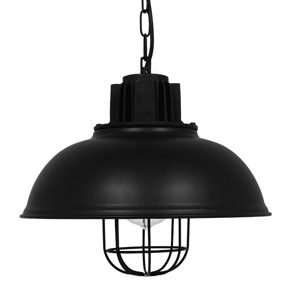 GloboStar® HARROW 01571 Vintage Industrial Κρεμαστό Φωτιστικό Οροφής Μονόφωτο Μαύρο Μεταλλικό Πλέγμα Φ33 x Υ32cm - Image 3