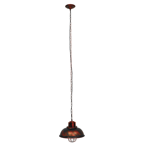 GloboStar® HARROW 01572 Vintage Industrial Κρεμαστό Φωτιστικό Οροφής Μονόφωτο Καφέ Σκουριά Μεταλλικό Πλέγμα Φ33 x Υ32cm - Image 2