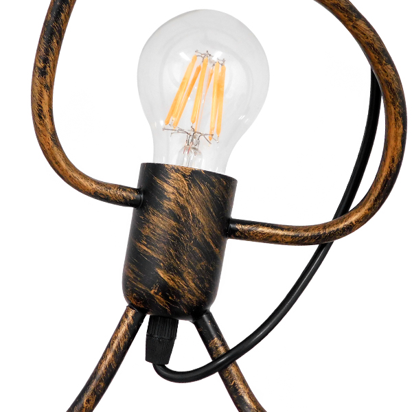 GloboStar® LITTLE MAN 01653 Μοντέρνο Κρεμαστό Φωτιστικό Οροφής Μονόφωτο Καφέ Σκουριά Μεταλλικό Φ20 x Υ40cm - Image 3