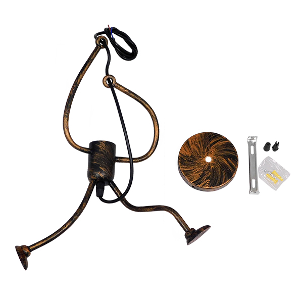 GloboStar® LITTLE MAN 01653 Μοντέρνο Κρεμαστό Φωτιστικό Οροφής Μονόφωτο Καφέ Σκουριά Μεταλλικό Φ20 x Υ40cm - Image 7
