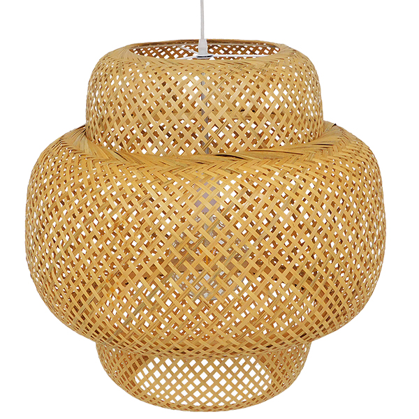 GloboStar® MALDIVES 01657 Vintage Κρεμαστό Φωτιστικό Οροφής Μονόφωτο Καφέ Ξύλινο Bamboo Φ56 x Υ54cm - Image 5