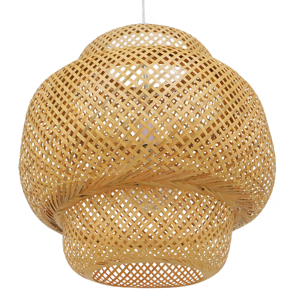 GloboStar® MALDIVES 01657 Vintage Κρεμαστό Φωτιστικό Οροφής Μονόφωτο Καφέ Ξύλινο Bamboo Φ56 x Υ54cm - Image 6