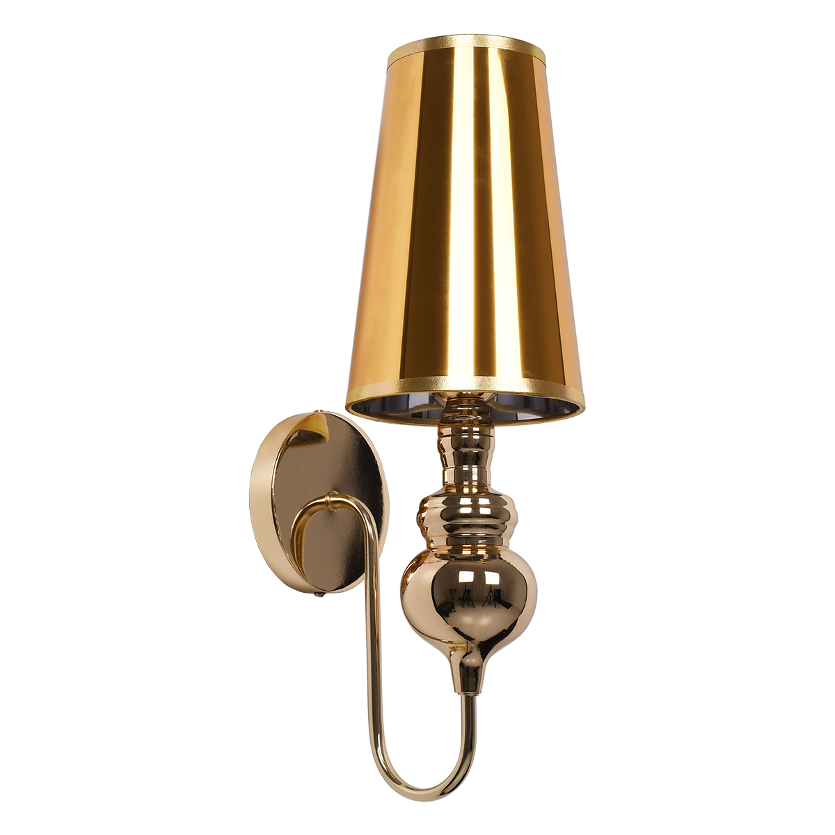 GloboStar® LAURA 01497 Μοντέρνο Φωτιστικό Τοίχου Απλίκα Μονόφωτο Μεταλλικό Χρυσό Φ15 x Μ15 x Π21 x Y48cm - Image 2