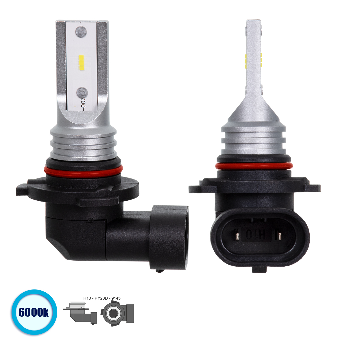 GloboStar® 85608 H10 F2S Line KIT Βασικού Φωτισμού Αυτοκινήτου & Μοτοσυκλέτας 3nd Generation Can-Bus Series LED CREE CXB 100W 14000lm DC 12V Αδιάβροχο IP66 Ψυχρό Λευκό 6000K - Image 2