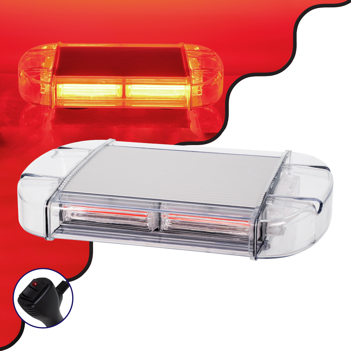 GloboStar® 85174 PRO Series Φάρος Σήμανσης Οχήματος Πυροσβεστικής για Αυτοκίνητα & Φορτηγά 6 Προγραμμάτων Φωτισμού STROBE LED COB 60W DC 10-30V Αδιάβροχος IP66 Κόκκινο - Image 2