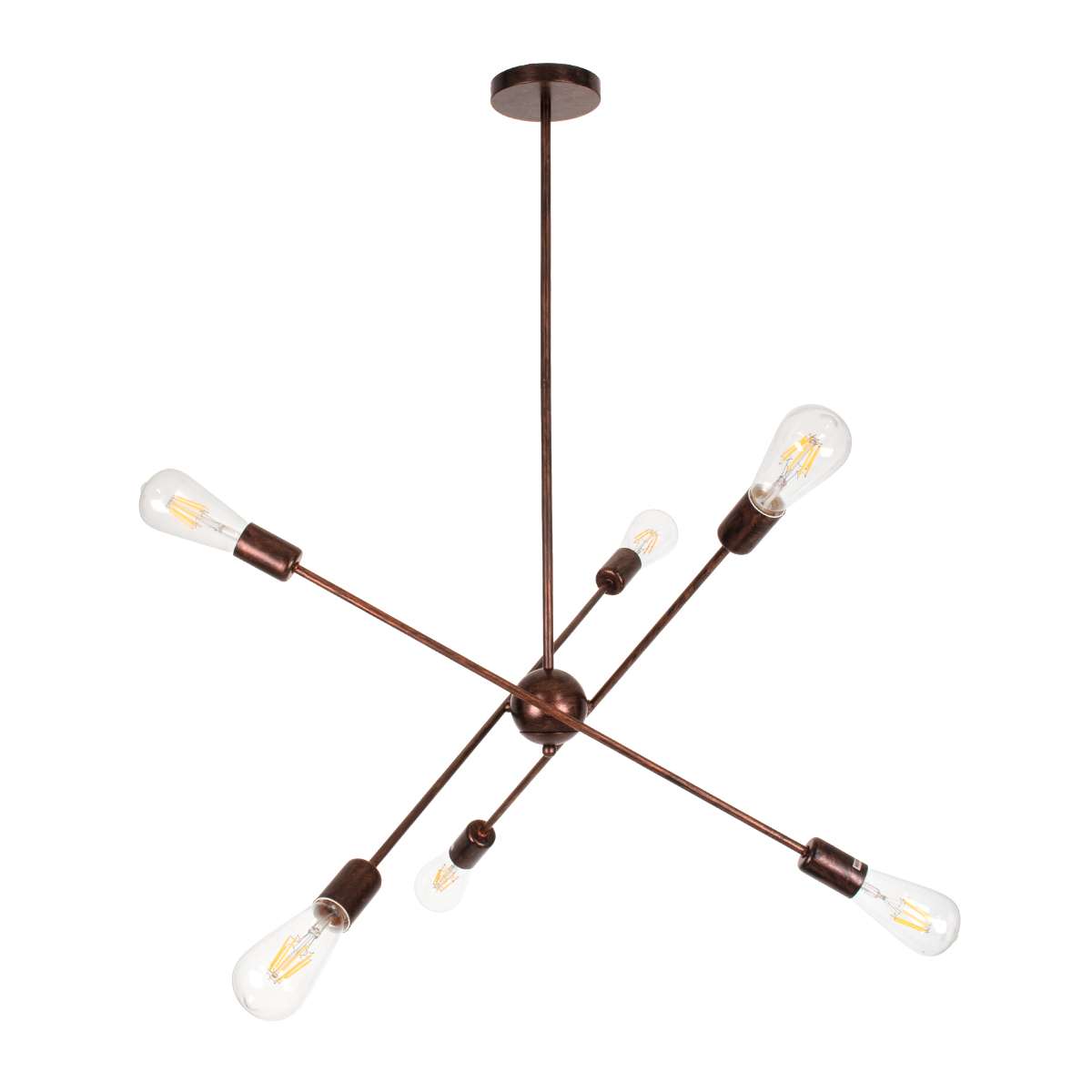 GloboStar® ZANE 00785 Μοντέρνο Φωτιστικό Οροφής Πολύφωτο Χάλκινο Μεταλλικό Ράγα Φ70 x Y100cm - Image 2