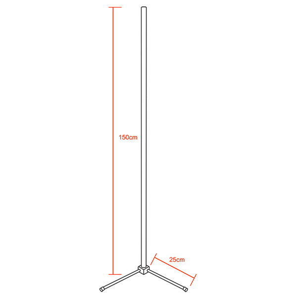 Μοντέρνο Minimal Επιδαπέδιο Μαύρο Φωτιστικό 150cm LED 24 Watt με Ασύρματο Χειριστήριο Αφής 2.4G RF & Dimmer CCT - Ψυχρό - Ημέρας - Θερμό GloboStar ALIEN Design GLOBO-150-10 - Image 2