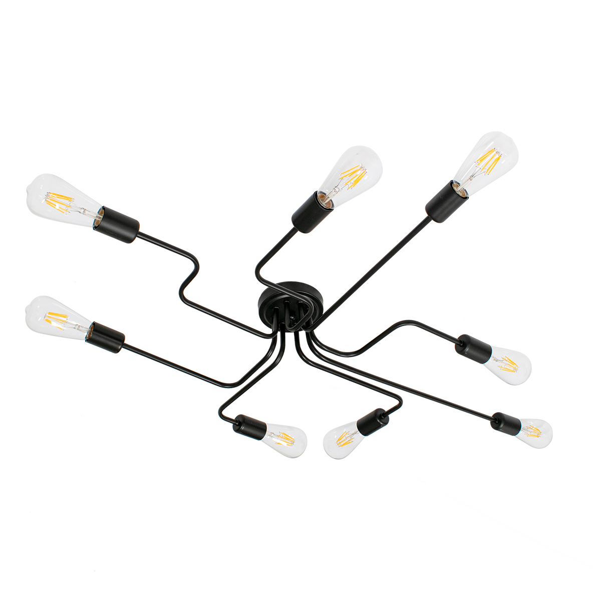 GloboStar® LIBERTA 00840 Μοντέρνο Φωτιστικό Οροφής Πολύφωτο Μαύρο Μεταλλικό Μ102 x Π72 x Υ10.5cm - Image 2