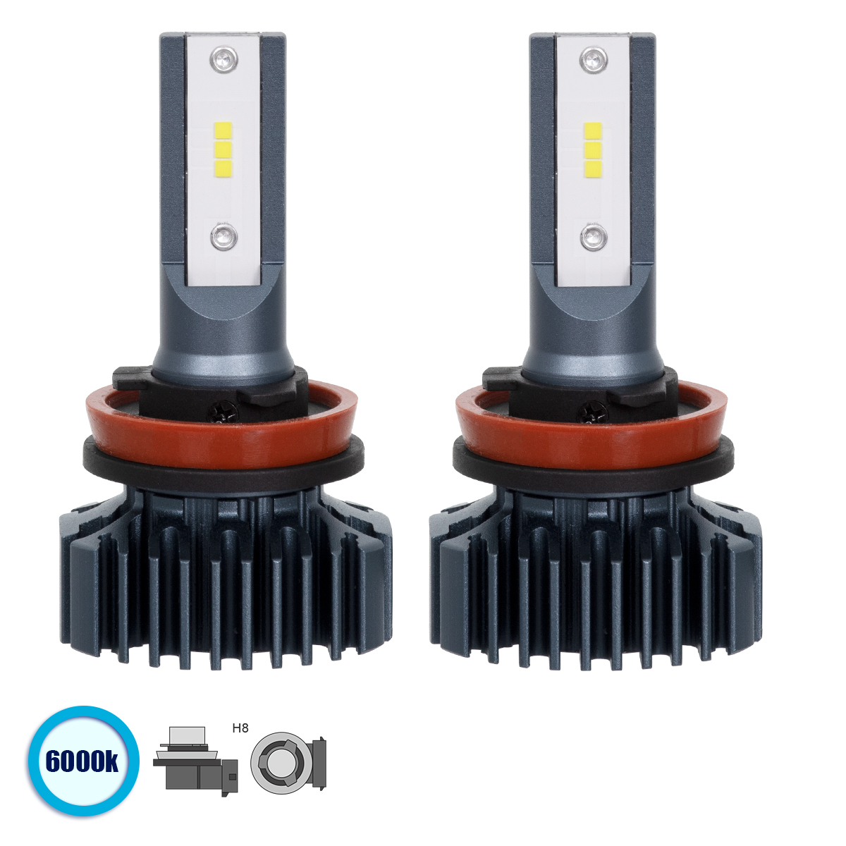 GloboStar® 85632 H8 S1 Line KIT Βασικού Φωτισμού Αυτοκινήτου & Φορτηγού 3nd Generation Can-Bus Series LED CREE CXB 100W 14000lm DC 9-32V Αδιάβροχο IP66 Ψυχρό Λευκό 6000K - Image 2