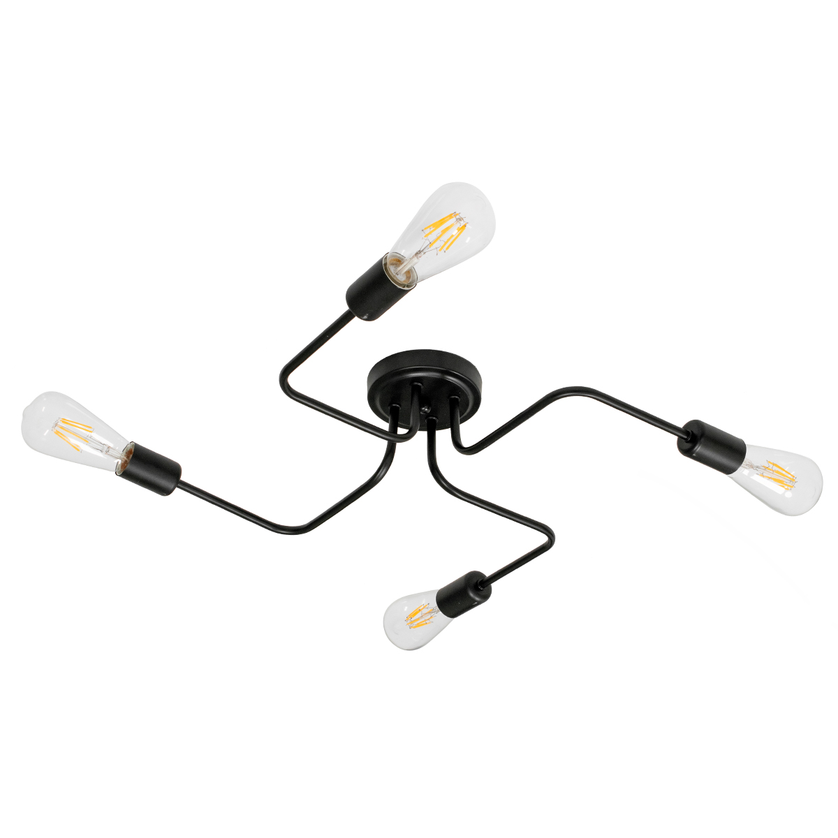 GloboStar® LIBERTA 00838 Μοντέρνο Φωτιστικό Οροφής Πολύφωτο Μαύρο Μεταλλικό Μ44.5 x Π44.5 x Υ12cm - Image 2
