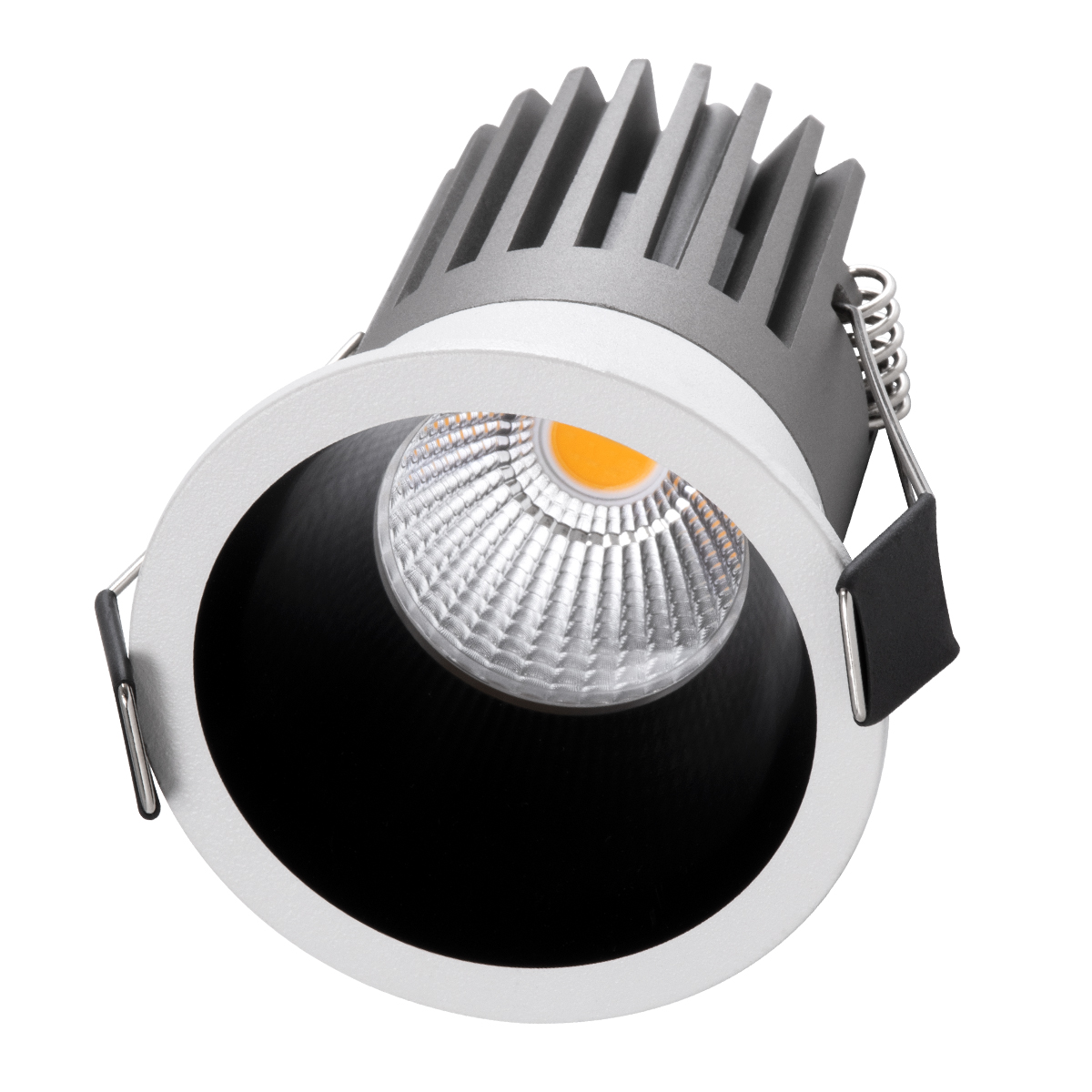 GloboStar® MICRO-B 60241 Χωνευτό LED Spot Downlight TrimLess Φ6cm 7W 875lm 38° AC 220-240V IP20 Φ6 x Υ7.8cm - Στρόγγυλο - Λευκό με Μαύρο Κάτοπτρο - Θερμό Λευκό 2700K - Bridgelux COB - 5 Years Warranty - Image 3