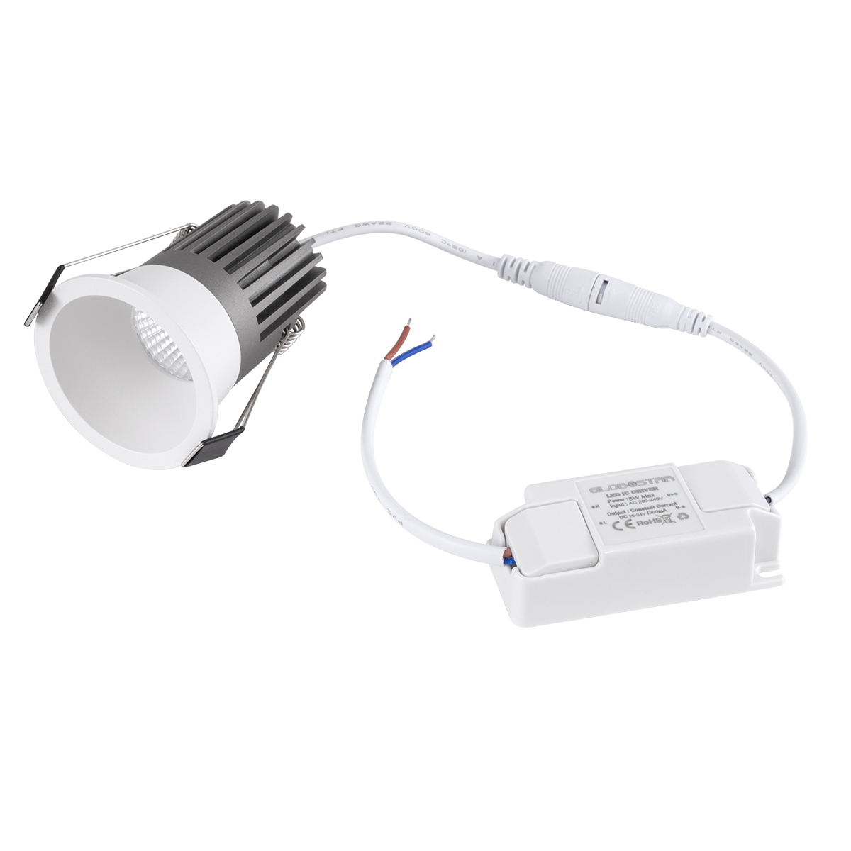 GloboStar® MICRO-B 60243 Χωνευτό LED Spot Downlight TrimLess Φ6cm 7W 875lm 38° AC 220-240V IP20 Φ6 x Υ7.8cm - Στρόγγυλο - Λευκό - Θερμό Λευκό 2700K - Bridgelux COB - 5 Years Warranty - Image 7
